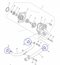 YAMAHA O-RING TUBI POMPA ACQUA T.-MAX 500-530