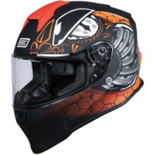 Casco Moto Integrale Origine DINAMO Fighter Rosso Fluo Nero Opaco
