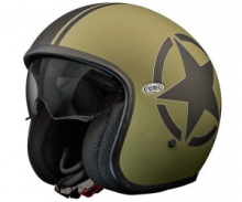 Casco jet Premier VINTAGE EVO STAR MILITARY BM in fibra Verde Opaco