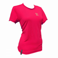 RIDAY Maglia girocollo manica corta in lana australiana extrafine LADY 31R012 FUXIA