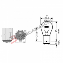 LAMPADA OSRAM 12V 21/4W BAZ15d