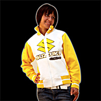 FELPA CEMOTO SUZUKI SWEAT SHIRT BIANCO/GIALLO TAGLIA M binbo